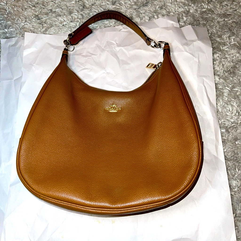 Coach Brown Harley Pebble Leather Hobo Shoulder Bag F38259